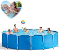 LFSTY Round Frame Above Ground Pool, Metal Frame Pool, Pond Family Swimming Pool