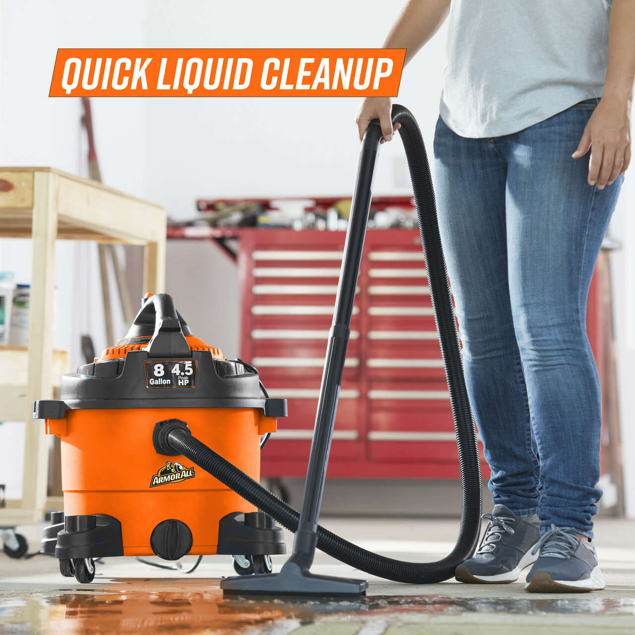 Armor All 8-Gallon 4.5 Peak HP Wet/Dry Car Vac with Detachable Blower, VBV809PF 0901
