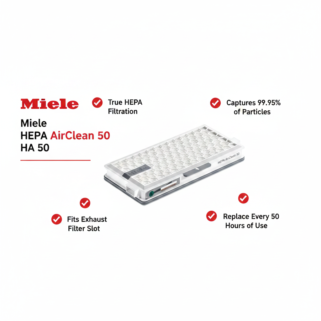 Miele HEPA AirClean 50 (HA 50) – for S4000/S5000/S8000/S6000/C2 & C3 canisters