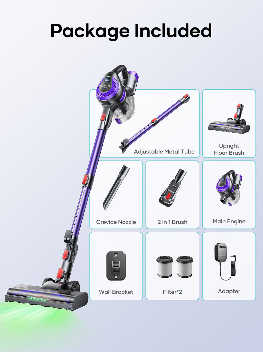 Honiture Y10 Lightweight Cordless Stick Vacuum